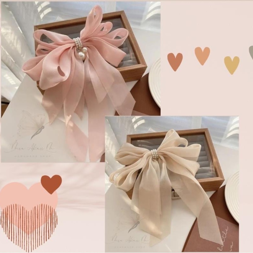 Faux Pearl Yarn Bowknot Hair bundle (2)